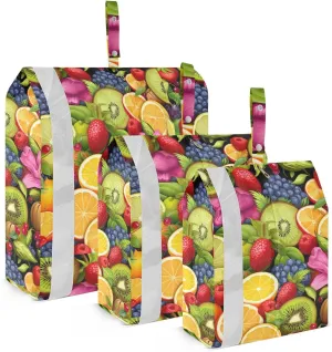 Colorful Fruit Packing Cubes for Travel 3 Set Travel Compression Bags Suitcase Organizer for Travel Essentials