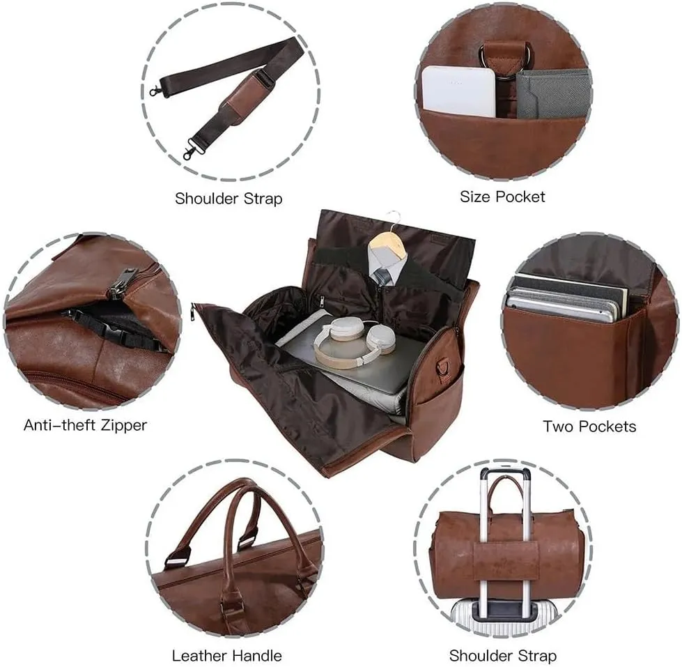 Convertible Travel Garment Bag, Carry on Garment Duffel Bag for Men Women - 2 in 1 Hanging Suitcase for Business and Travel, Spacious and Versatile Storage for Suits & Dresses