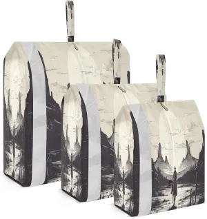 Cowboy White Desert Sunset Packing Cubes for Travel 3 Set Compression Travel Bags Luggage Organizer Bags for Woman Man