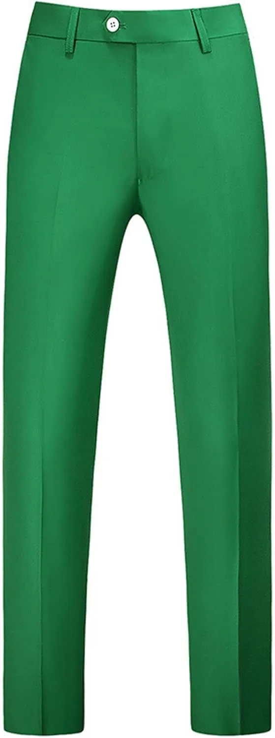 CRNTCEM Mens Stretch Flat Front Dress Pants Straight Leg Wedding Party Formal Pants Wrinkle Free Casual Clubwear Suit Pants