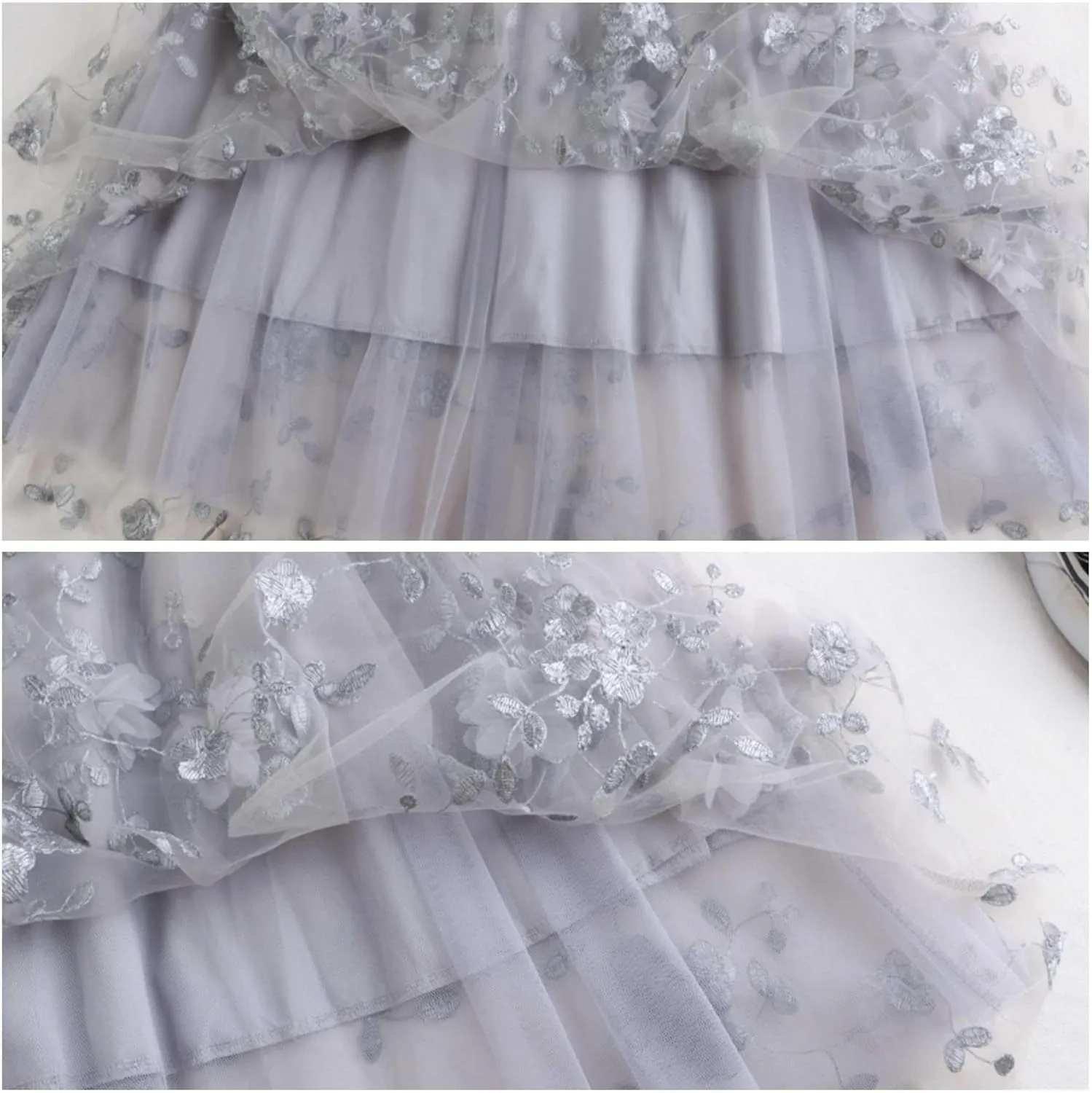 Cute Floral High Waisted Tulle Skirts for Women Trendy Summer Pleated Layered Mesh Long Flowy A Line Midi Fairy Skirt