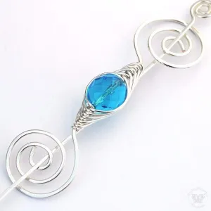 December Zircon Shawl Pin - Noteworthy Birthstone Silver