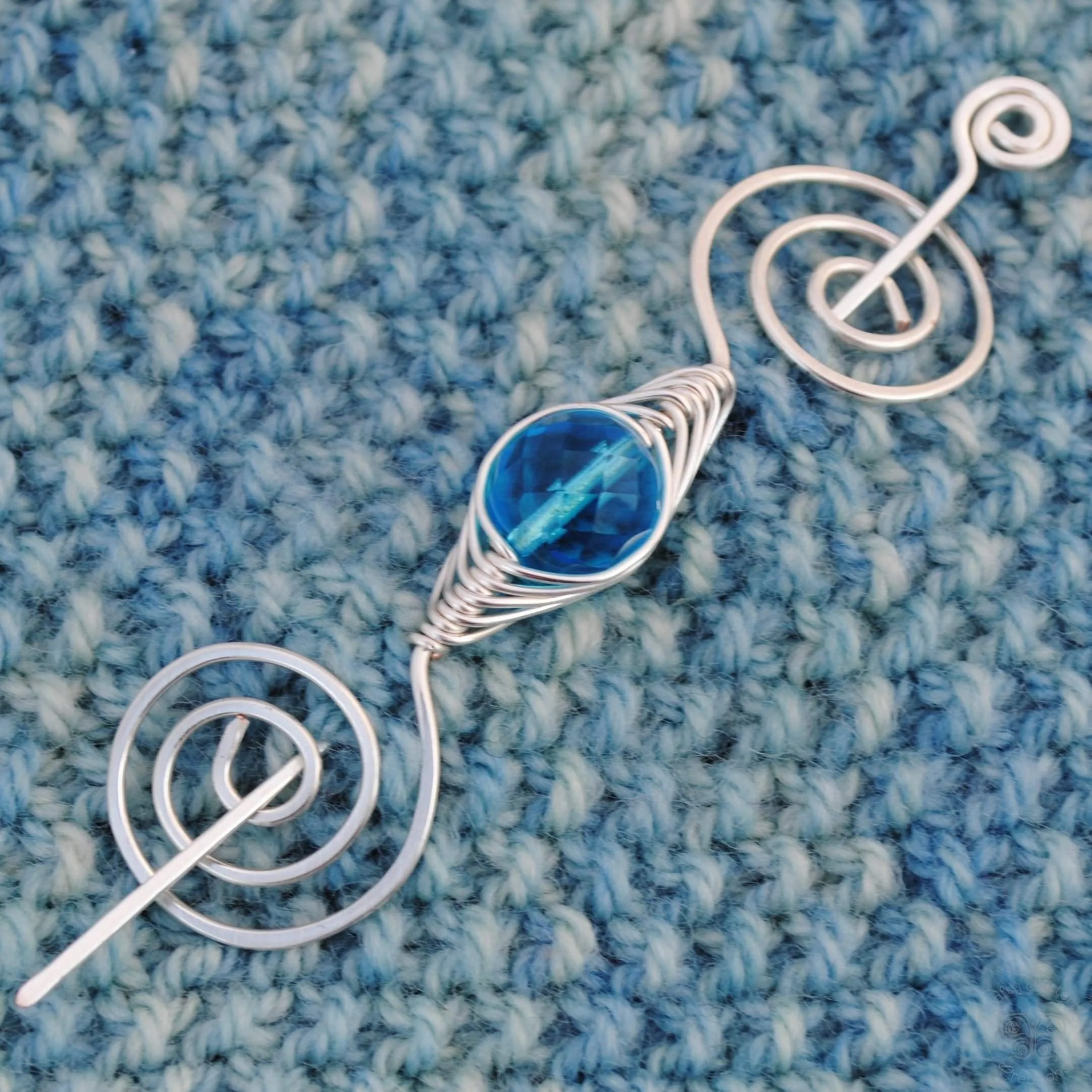 December Zircon Shawl Pin - Noteworthy Birthstone Silver