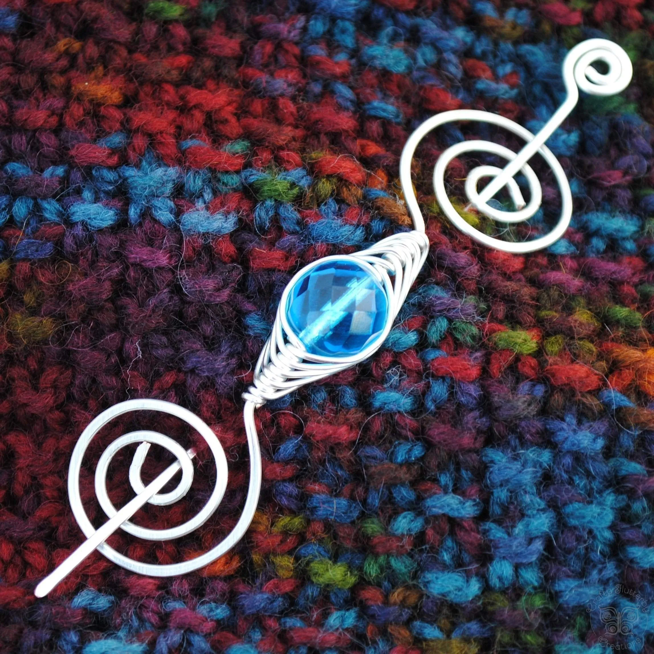 December Zircon Shawl Pin - Noteworthy Birthstone Silver