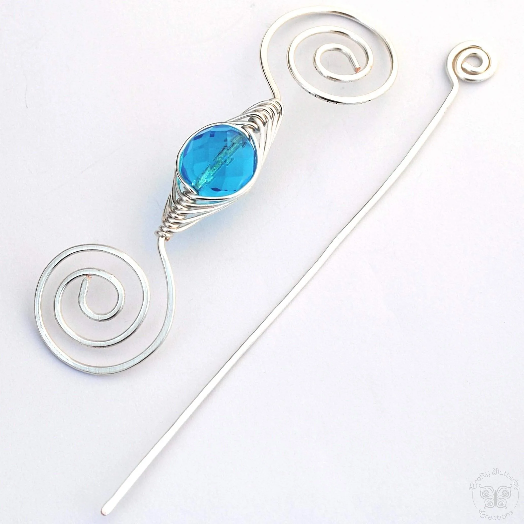 December Zircon Shawl Pin - Noteworthy Birthstone Silver