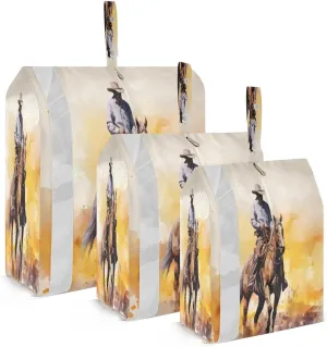 Desert Sunset Cowboy Packing Cubes for Travel 3 Set Packing Bags Suitcase Organizer for Suitcase
