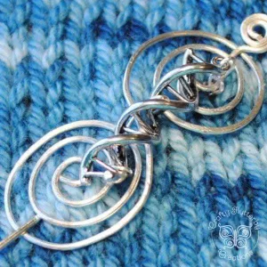 DNA Shawl Pin - Charmed Silver