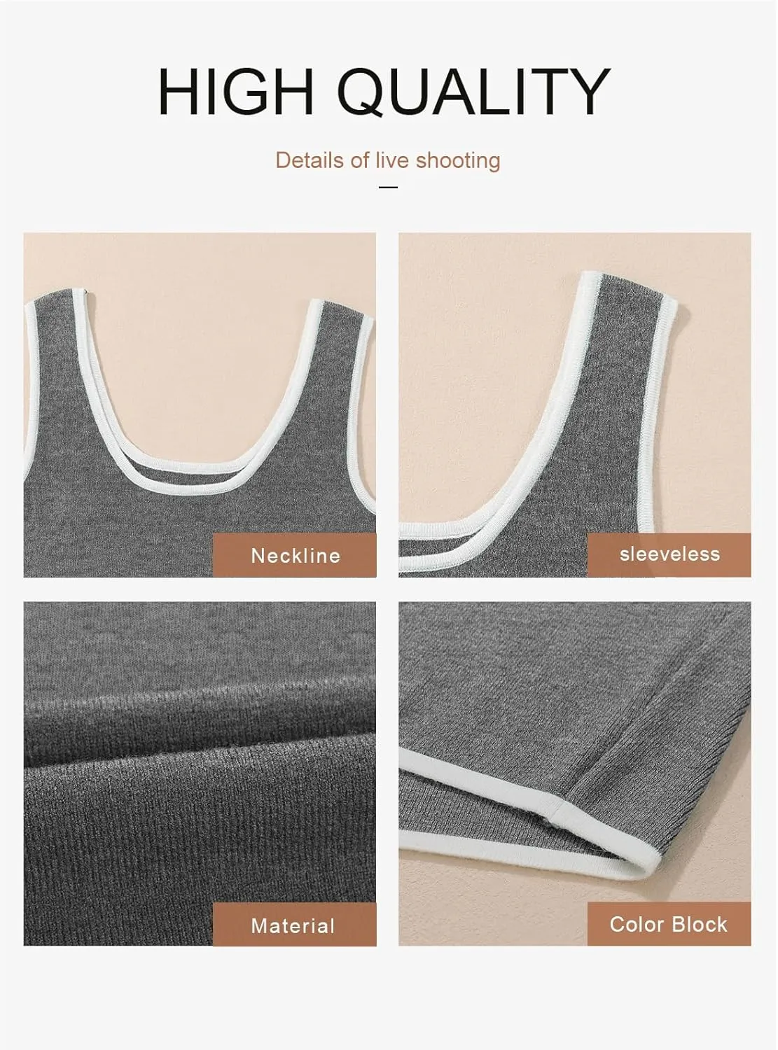 Dokotoo Womens Tank Tops 2025 Summer Casual Sleeveless Scoop Neck Ribbed Knit Color Block Slim Fitted Cami Tee Shirts