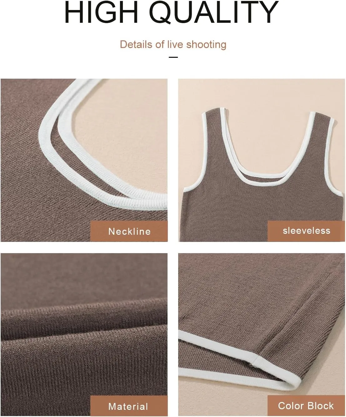 Dokotoo Womens Tank Tops 2025 Summer Casual Sleeveless Scoop Neck Ribbed Knit Color Block Slim Fitted Cami Tee Shirts