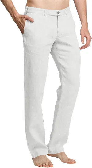 Dress Pants for Men Flat Front Business Work Linen Pants Summer Beach Wedding Guest Suit Trousers Casual Golf Outfits