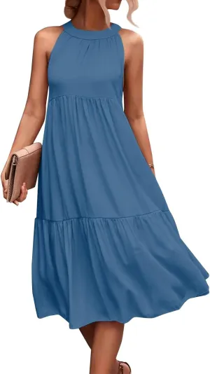 Dresses for Women 2025 Sleeveless Maxi Dress Women Dresses Spring Solid Color Womens Dresses Tea