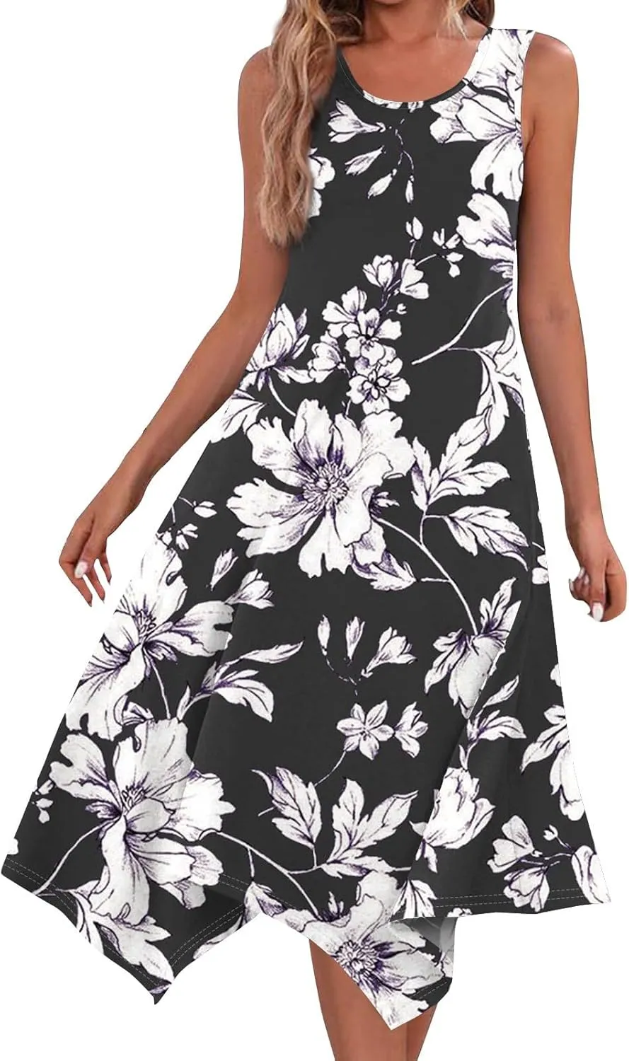 Dresses for Women 2025 Spring Summer Maxi Dresses for Women Sundress Sleeveless Swing Cotton Summer