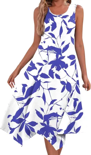 Dresses for Women 2025 Spring Summer Maxi Dresses for Women Sundress Sleeveless Swing Cotton Summer