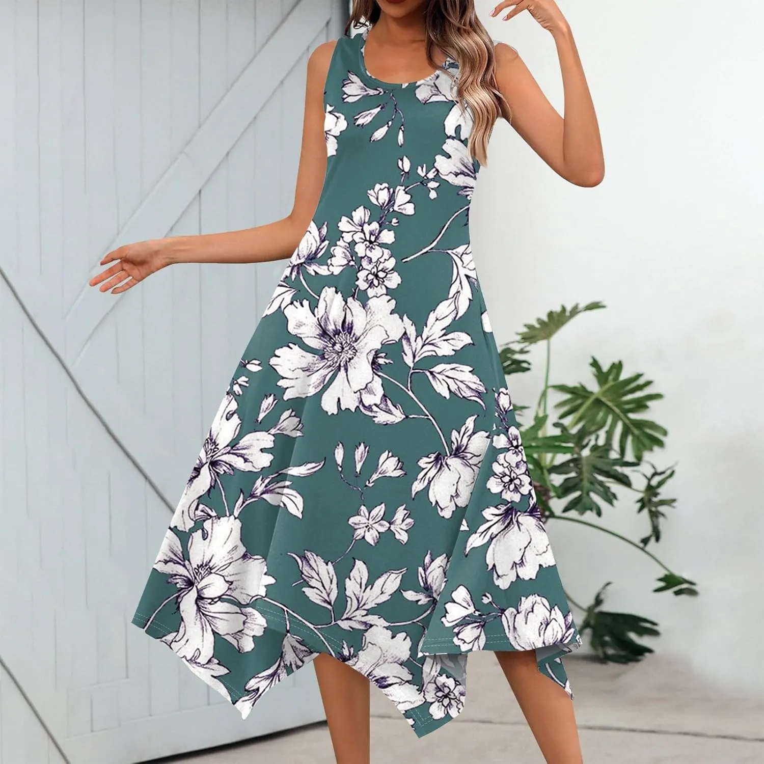 Dresses for Women 2025 Spring Summer Maxi Dresses for Women Sundress Sleeveless Swing Cotton Summer