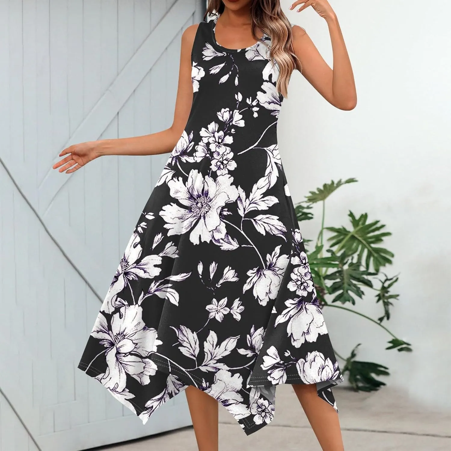 Dresses for Women 2025 Spring Summer Maxi Dresses for Women Sundress Sleeveless Swing Cotton Summer