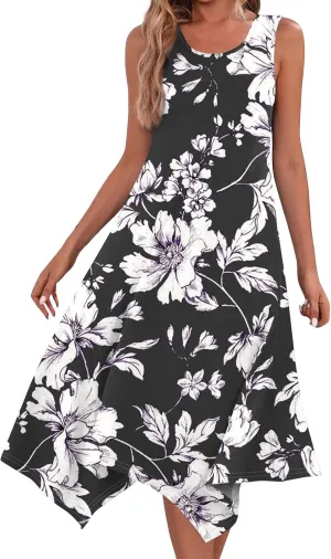 Dresses for Women 2025 Spring Summer Maxi Dresses for Women Sundress Sleeveless Swing Cotton Summer