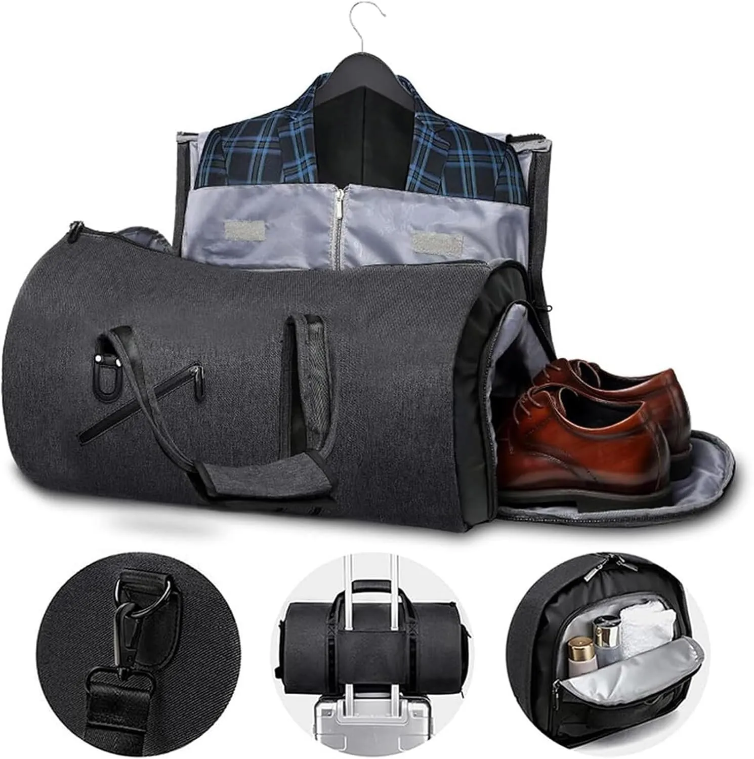 Duffel Bag Travel Garment Bag Versatile 2-in-1 Hanging Suitcase for Men and Women Business Weekend Overnight Bag Travel