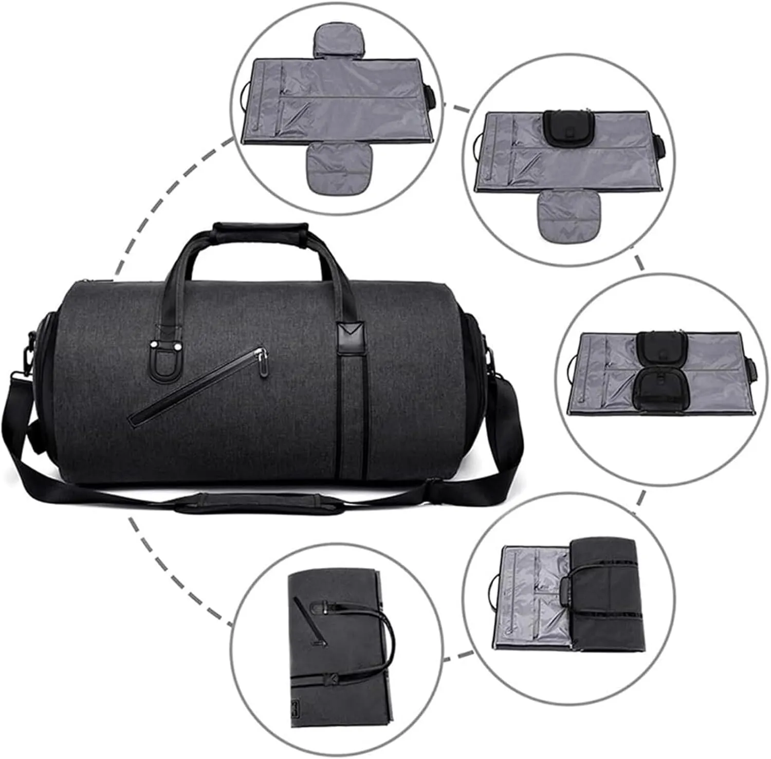 Duffel Bag Travel Garment Bag Versatile 2-in-1 Hanging Suitcase for Men and Women Business Weekend Overnight Bag Travel