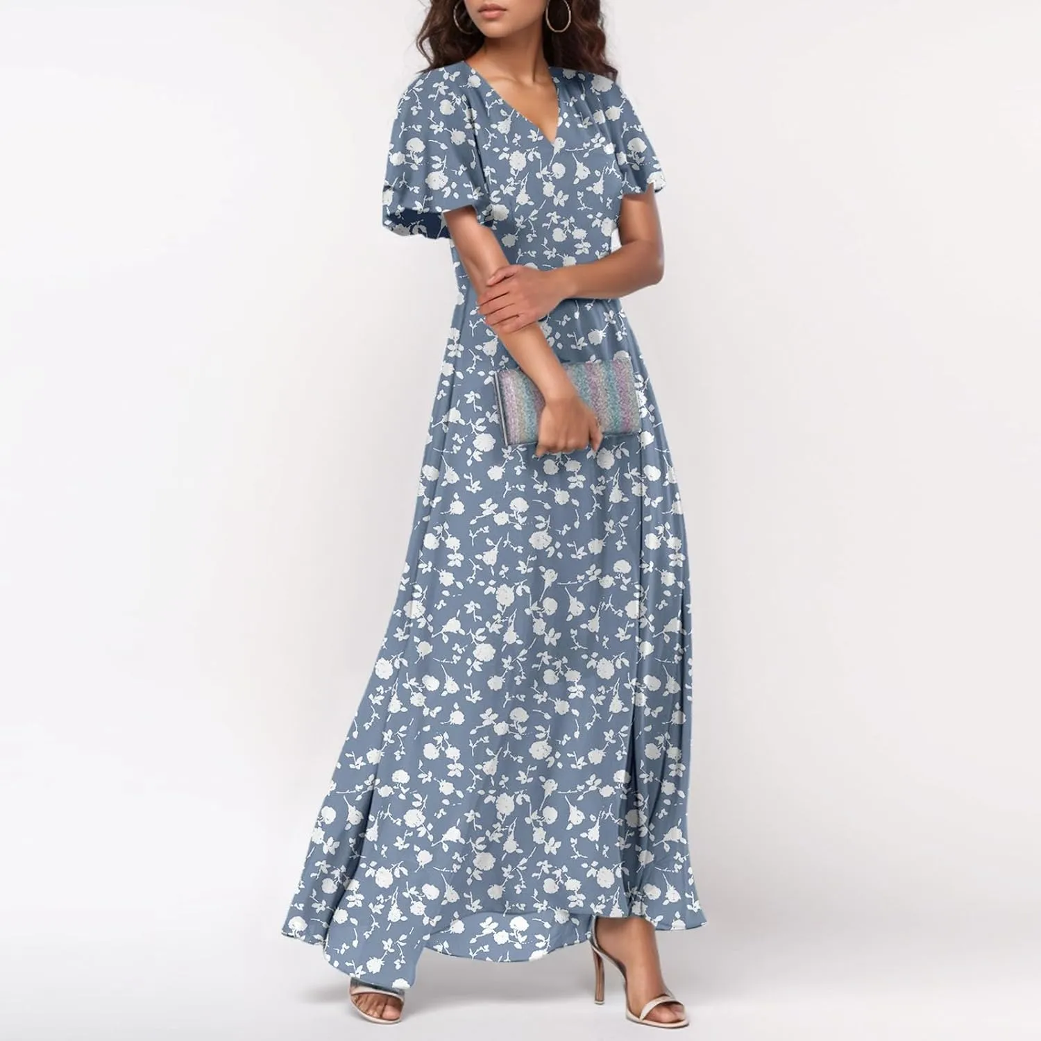 Easter Dress for Women Chiffon Dress Summer Dresses for Women 2025 Swing Swing Flowy Ruffle