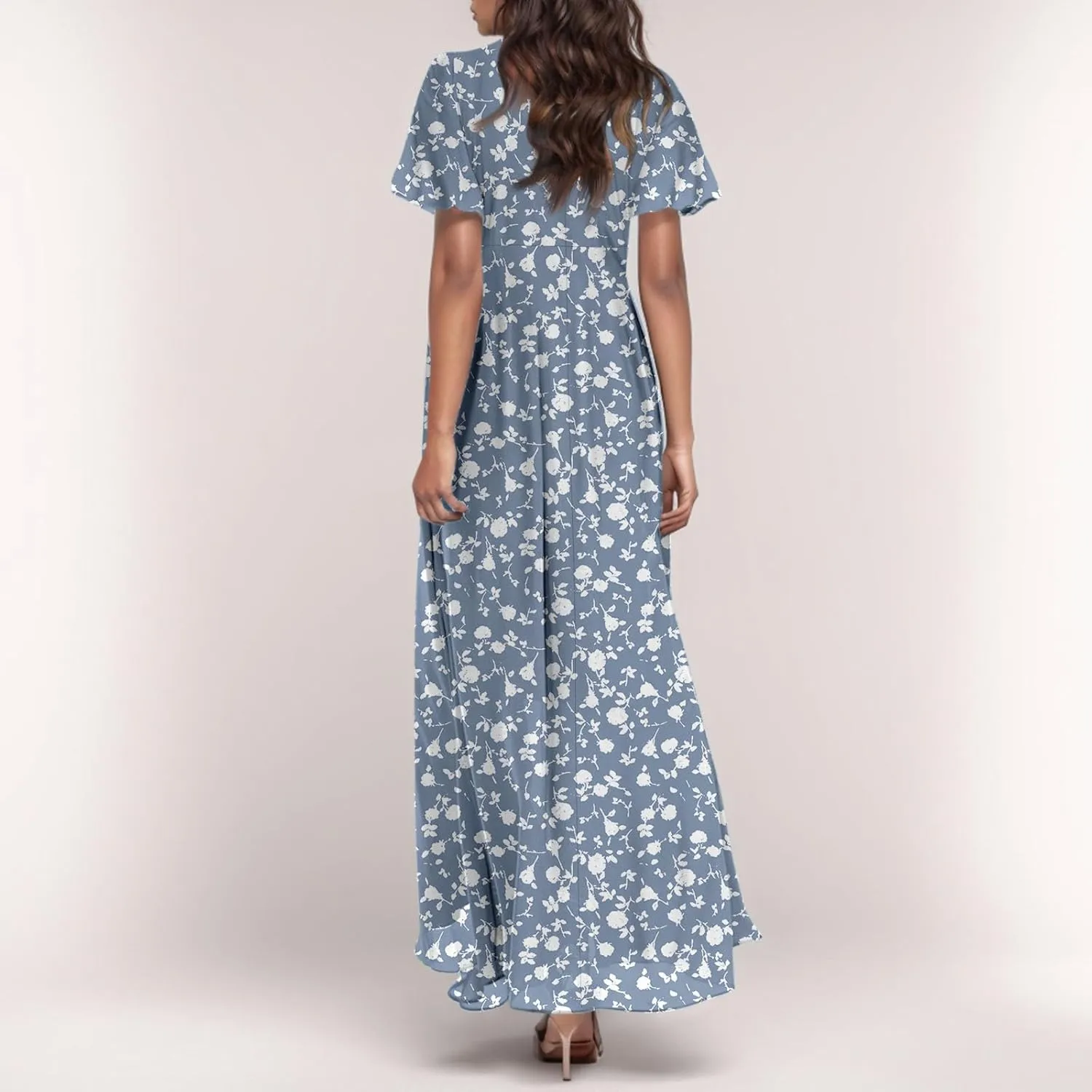 Easter Dress for Women Chiffon Dress Summer Dresses for Women 2025 Swing Swing Flowy Ruffle