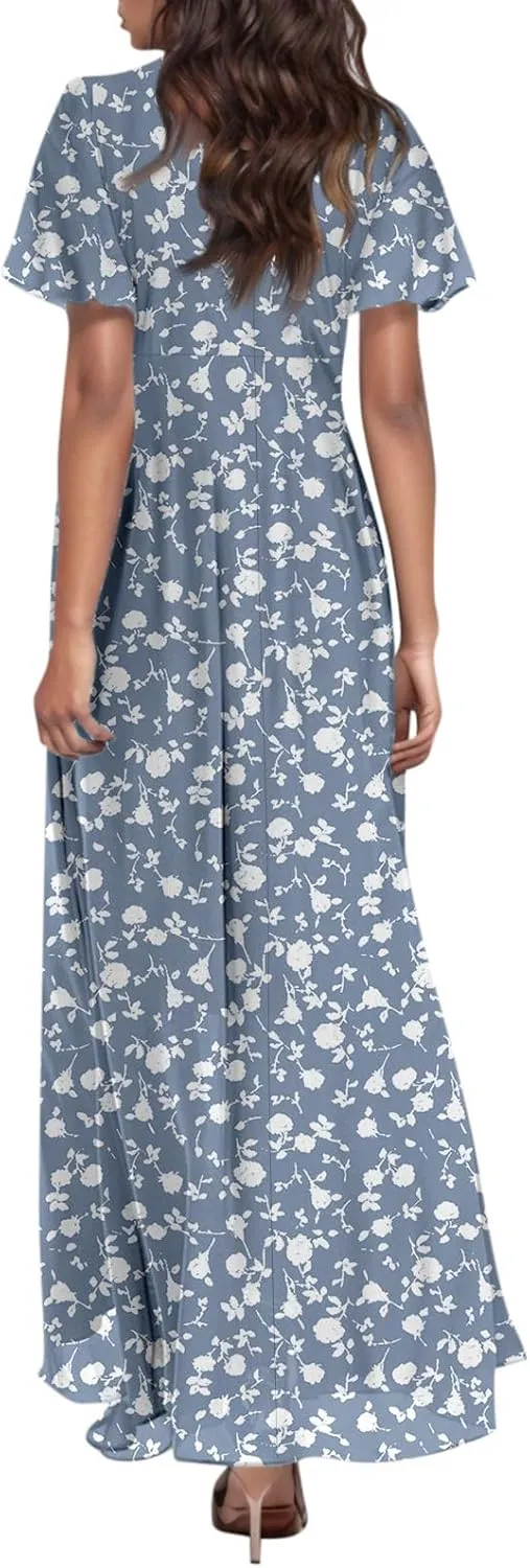 Easter Dress for Women Chiffon Dress Summer Dresses for Women 2025 Swing Swing Flowy Ruffle