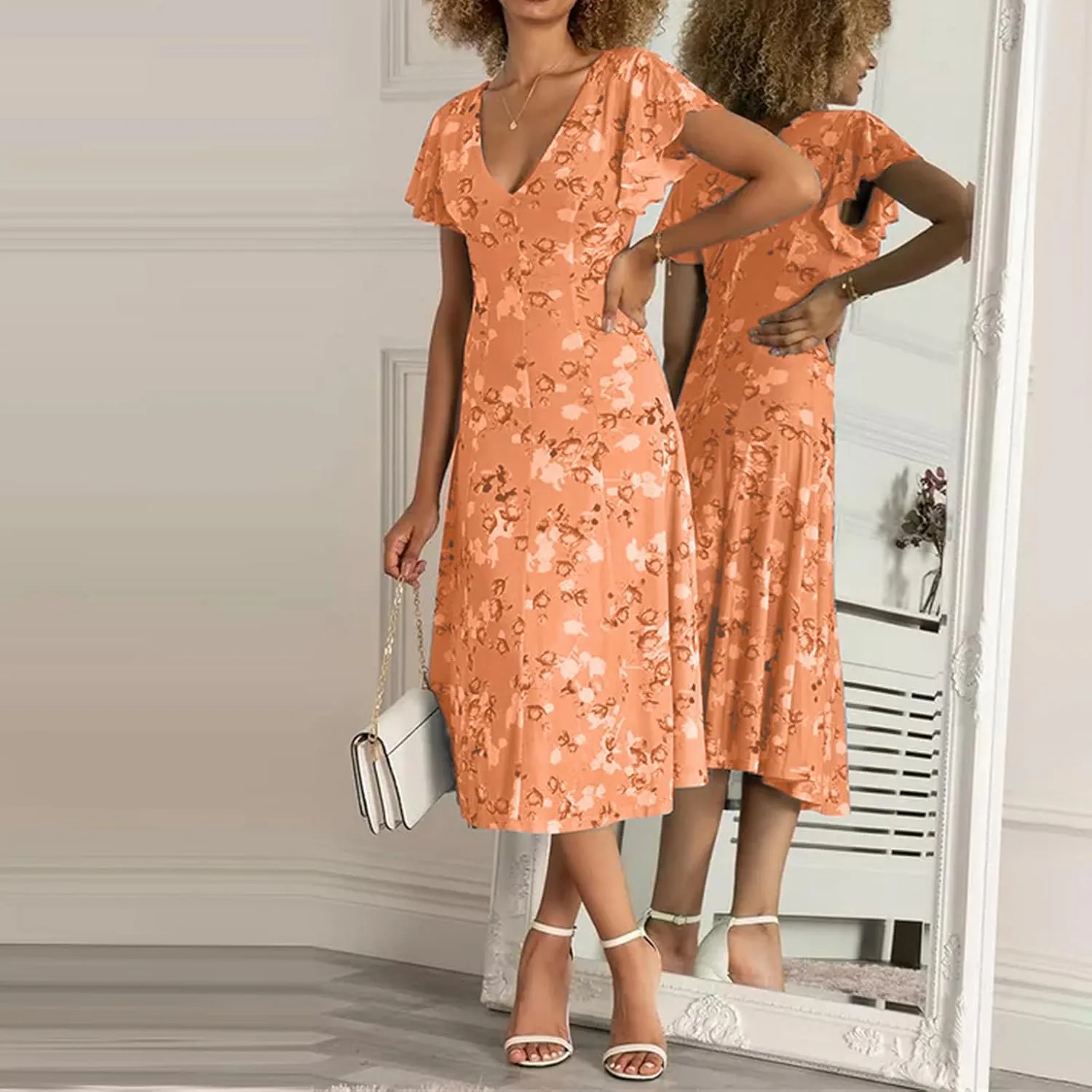 Easter Dress for Women Summer Dresses for Women 2025 Swing Chiffon Dress Fitted Spring Summer