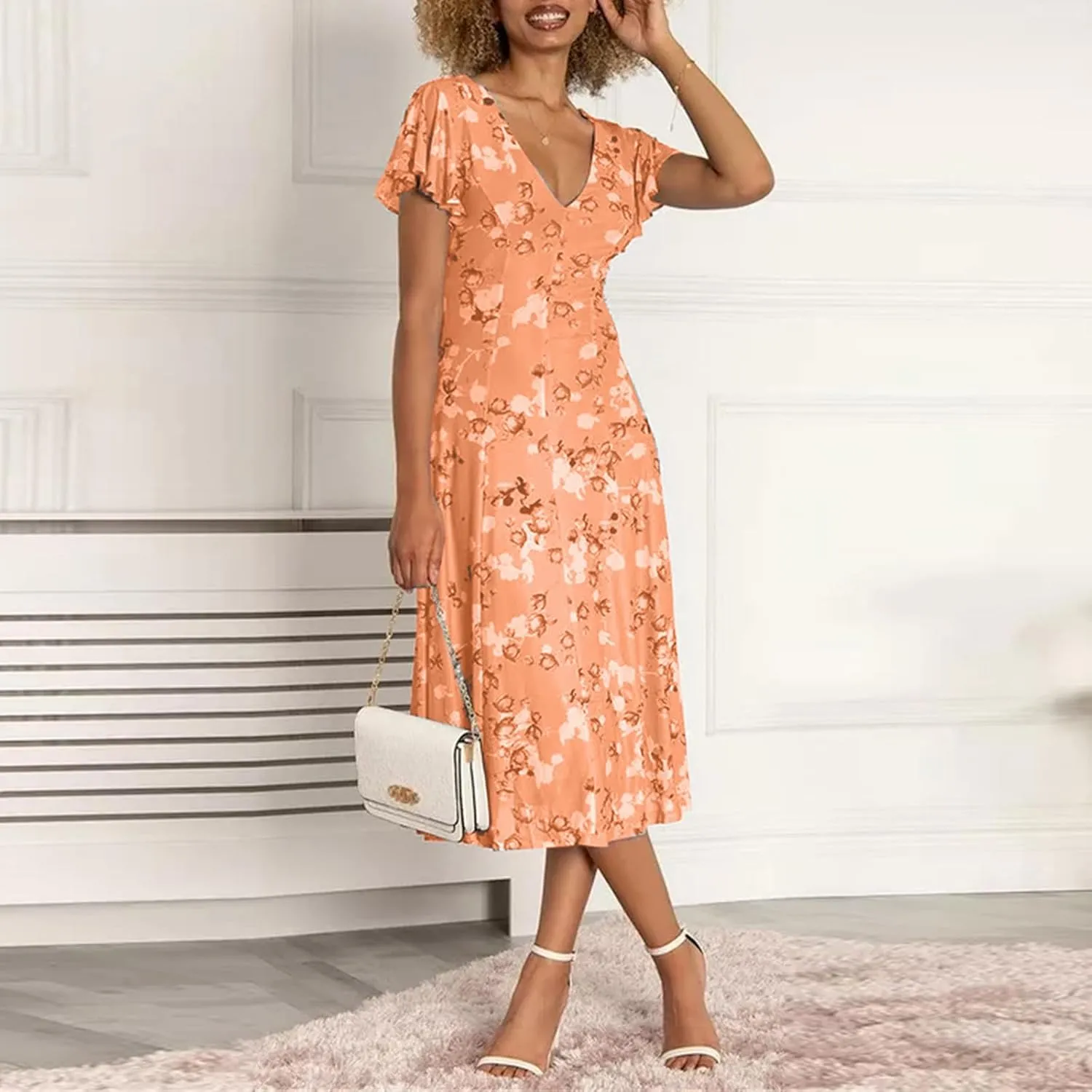 Easter Dress for Women Summer Dresses for Women 2025 Swing Chiffon Dress Fitted Spring Summer