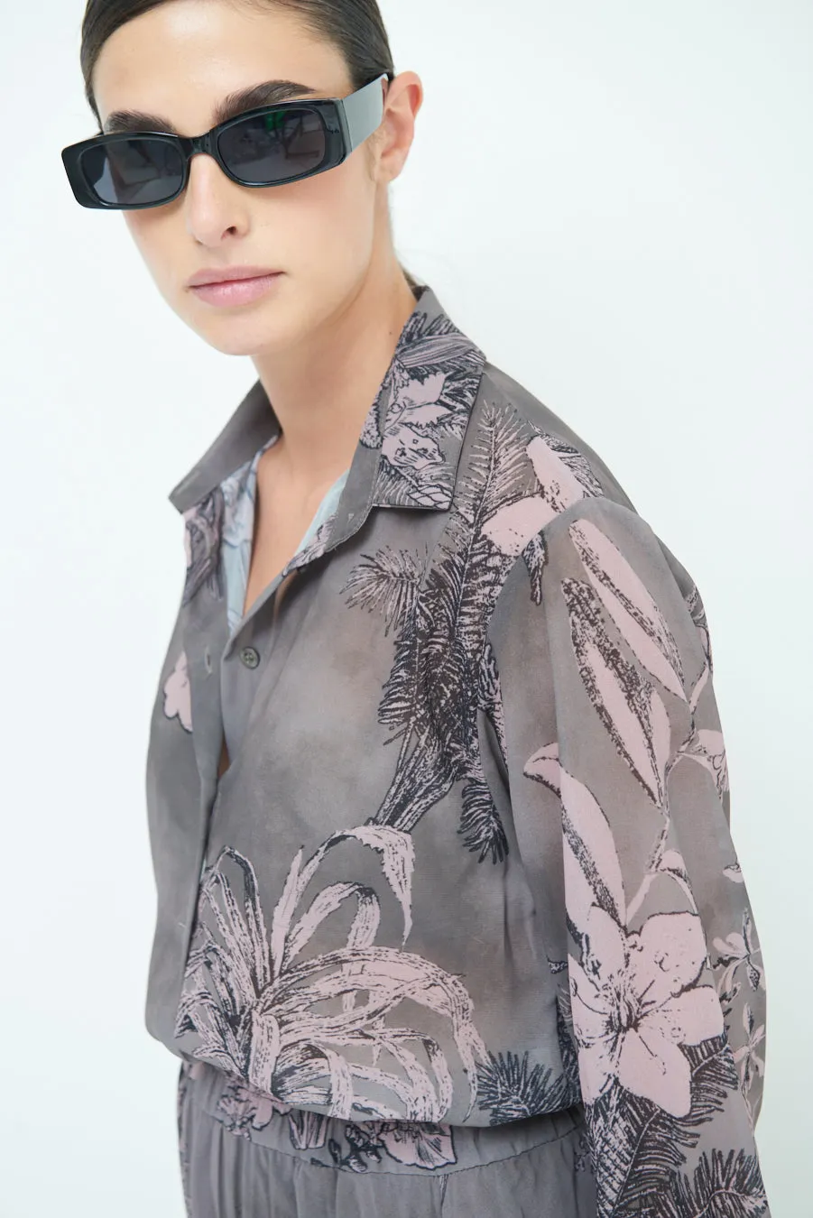 Elegant button-up sheer blouse wholesale