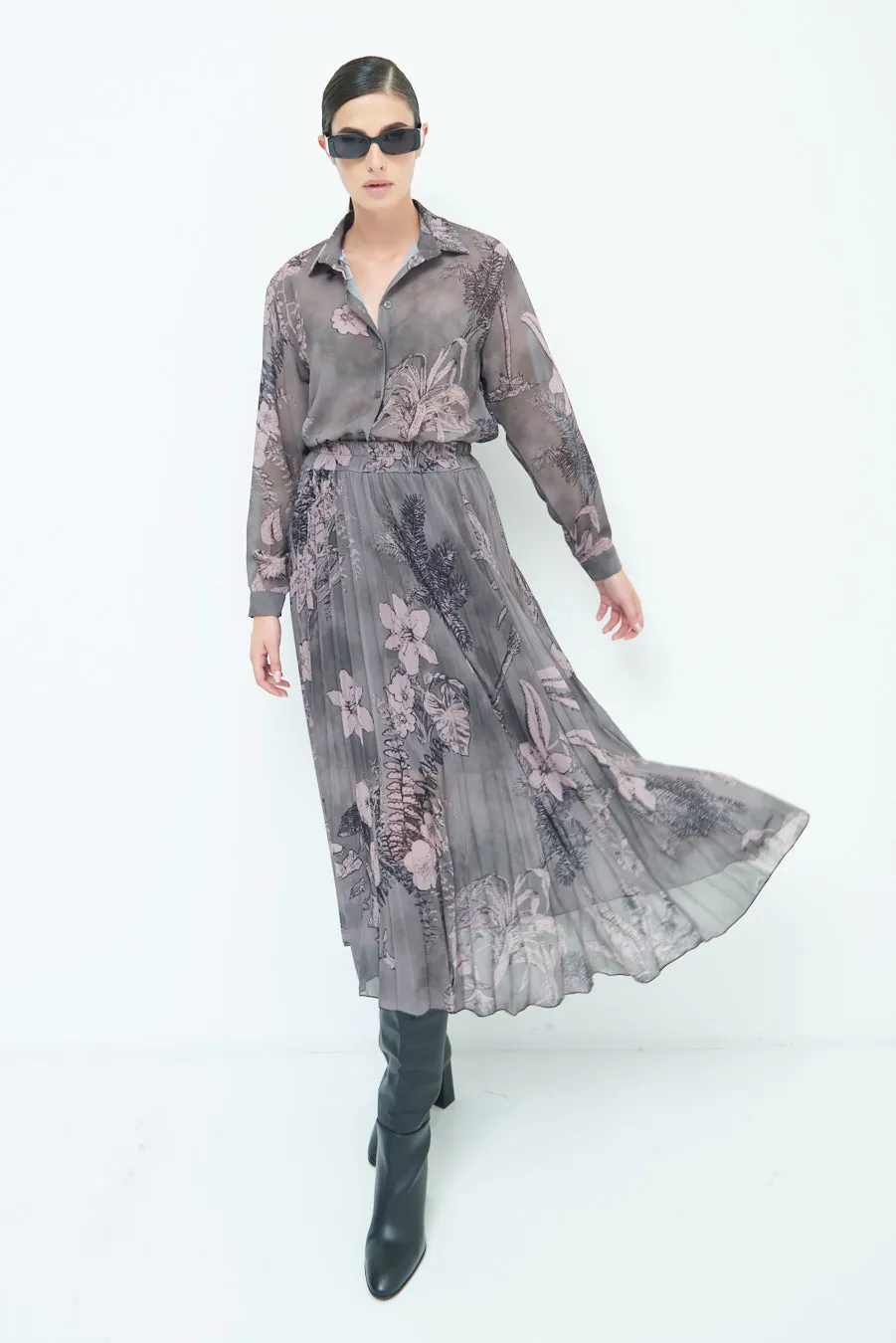 Elegant button-up sheer blouse wholesale