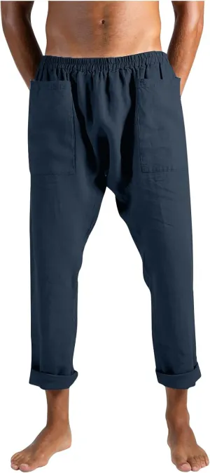 evzosrz Mens Pants Loose Fit Casual Straight Lightweight Drawstring Beach Yoga Pants Joggers Long Trousers with Pockets