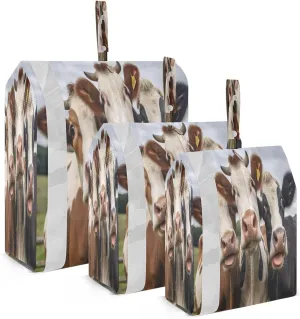 Farm Colorful Cows Packing Cubes for Travel 3 Set Compression Travel Bags Suitcase Organizer Bags for Travel Compression