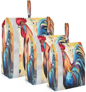 Farmhouse Rooster Chicken Packing Cubes for Travel 3 Set Compression Travel Cubes Luggage Accessories for Organization