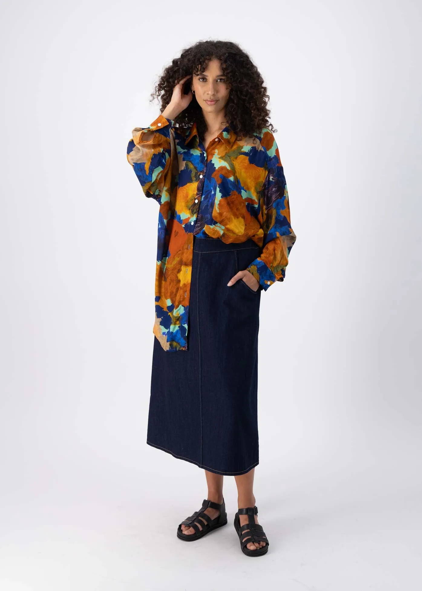 Fiorella LAX Shirt Earth in Cotton Voile