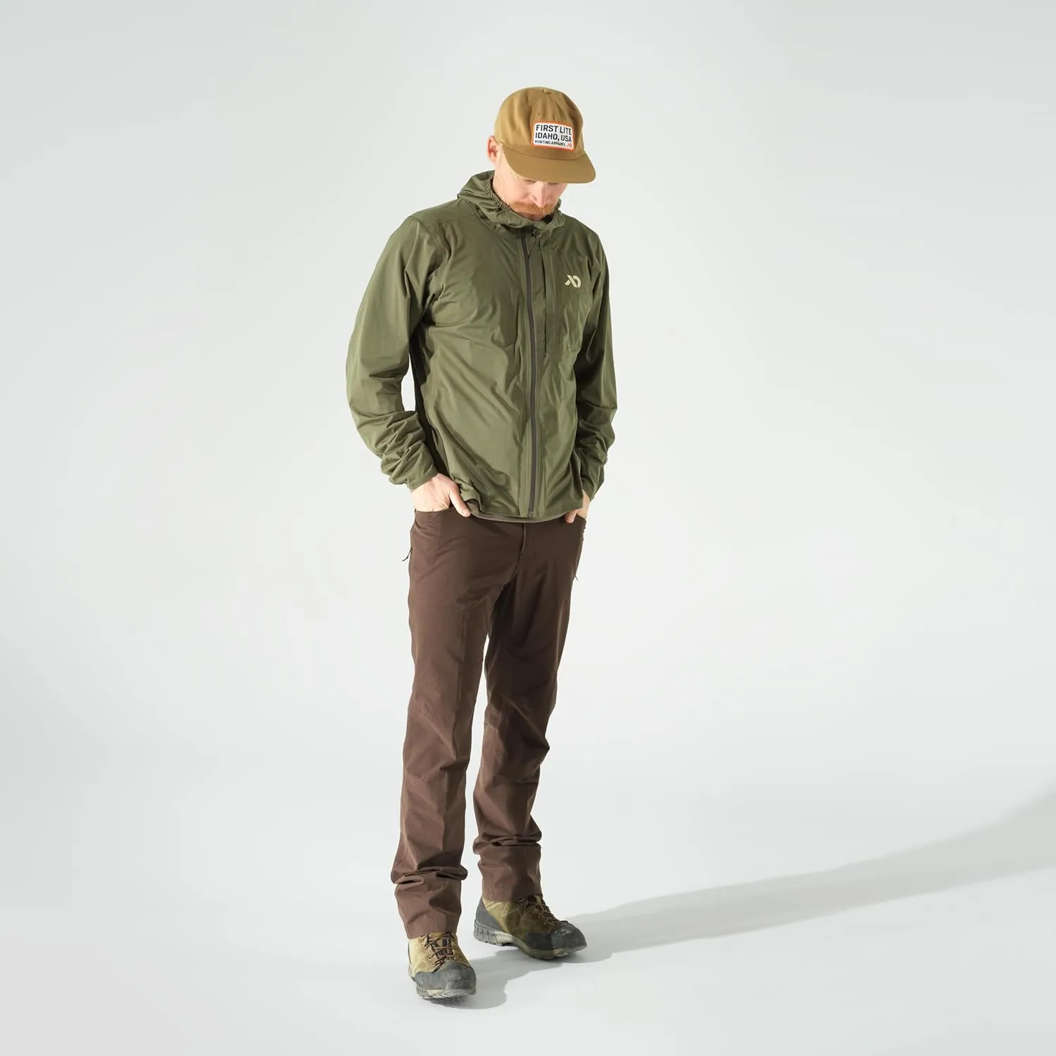 First Lite Mens FlashStorm Jacket - 3-Layer Ultralight Waterproof Rain Coat for Hunting & Fishing