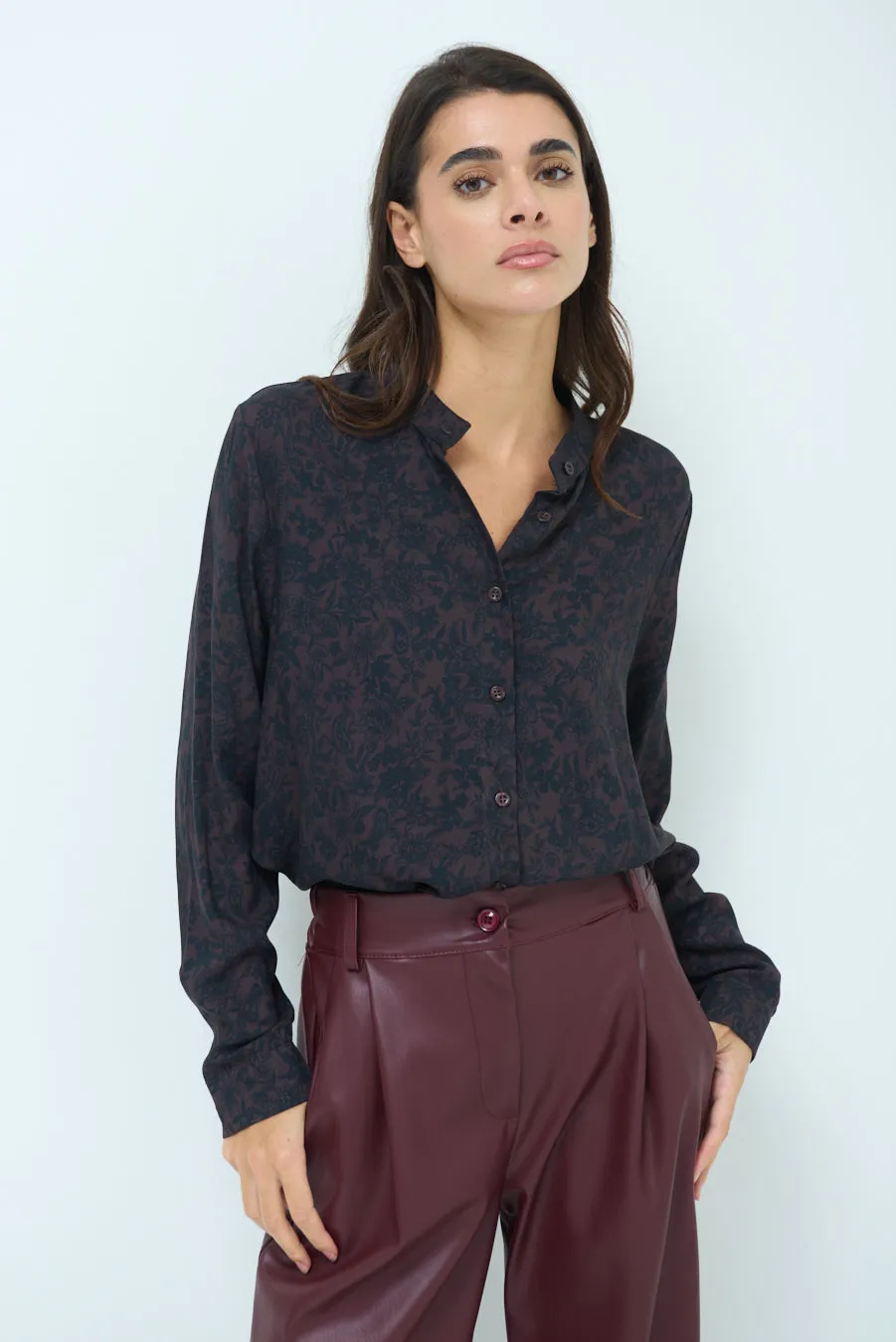 Floral print button-down shirt wholesale