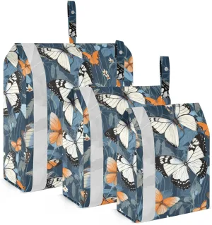Flowers Beautiful Butterflies Packing Cubes for Travel 3 Set Packing Compression Cubes Luggage Organizer Bags for Carry On