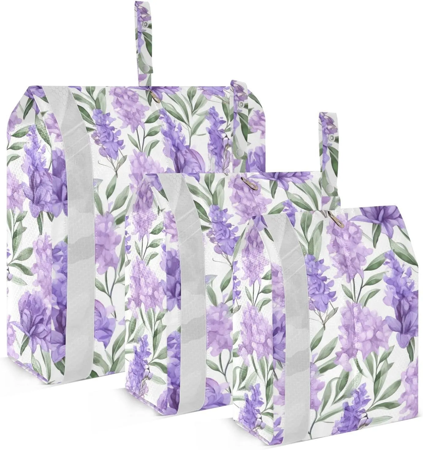 Flowers Lilacs Purple Packing Cubes for Travel 3 Set Travel Packing Cubes Luggage Packing Organizers for Suitcases