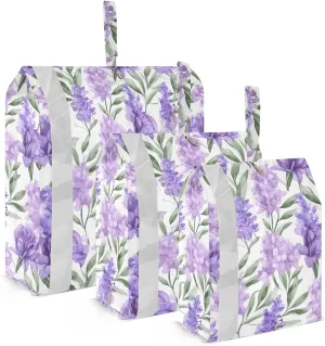 Flowers Lilacs Purple Packing Cubes for Travel 3 Set Travel Packing Cubes Luggage Packing Organizers for Suitcases