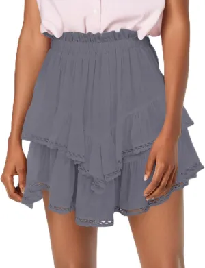 Flowy Shorts for Women Ruffle Skorts Mini Skirts High Waisted Teen Gilrs Tennis Skort Summer Chiffon Boho Skirts
