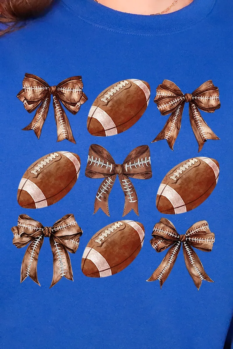 Footballs And Coquette Bows Heavy-weight Crew Sweatshirt