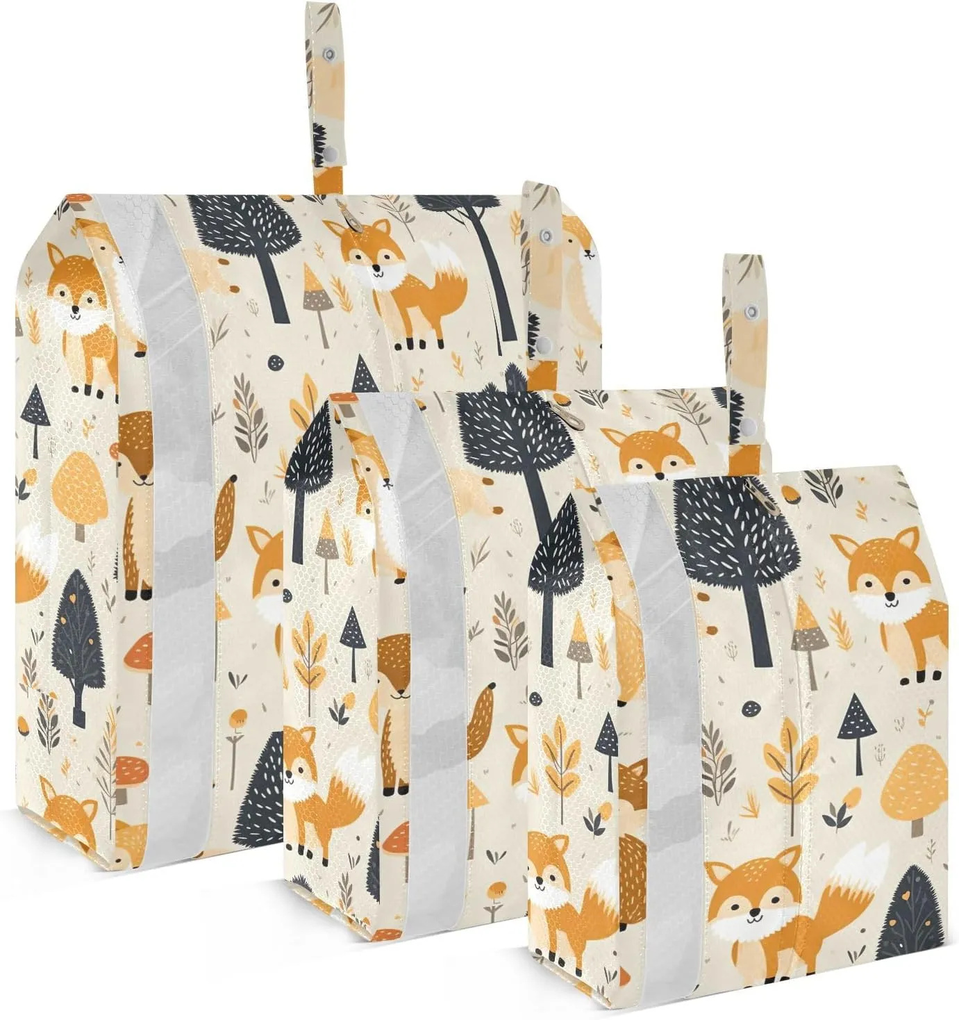 Foxes Packing Cubes for Travel 3 Set Packing Travel Organizer Cubes Suitcase Organizer Bags Set for Packing