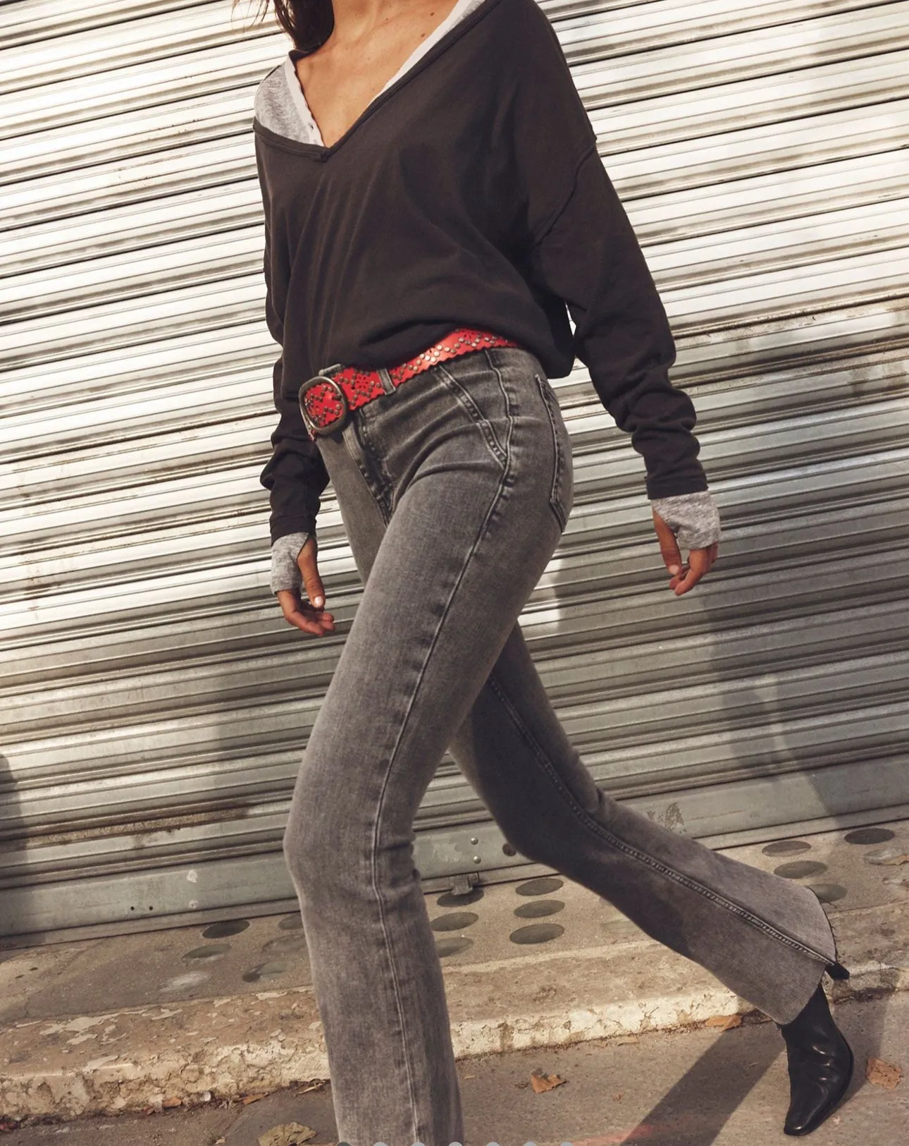 Free People Level Up Slit Bootcut Jeans