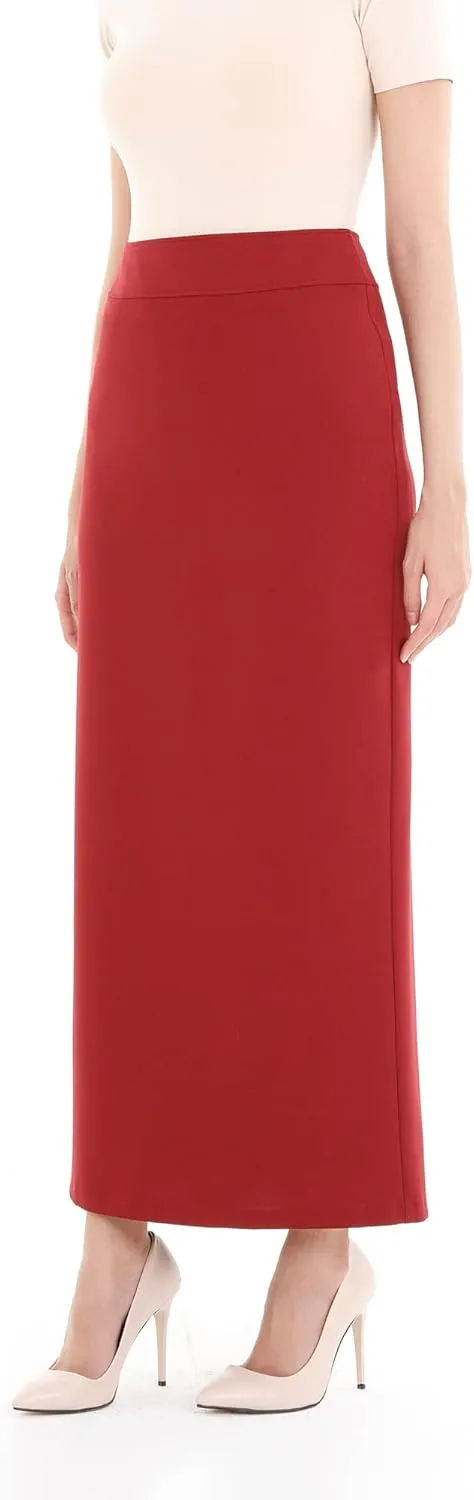 G-Line Women's Elegant Maxi Pencil Skirts, Plus Size, High Waist, Slitted, Ankle Length, Stretchy Long Dress Skirts for Women