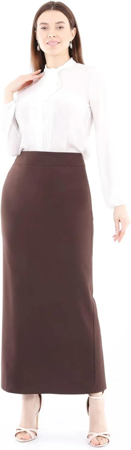 G-Line Women's Elegant Maxi Pencil Skirts, Plus Size, High Waist, Slitted, Ankle Length, Stretchy Long Dress Skirts for Women