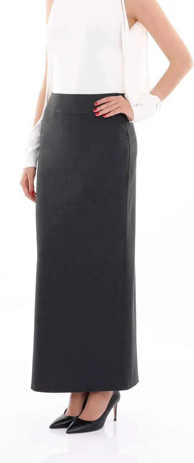 G-Line Women's Elegant Maxi Pencil Skirts, Plus Size, High Waist, Slitted, Ankle Length, Stretchy Long Dress Skirts for Women