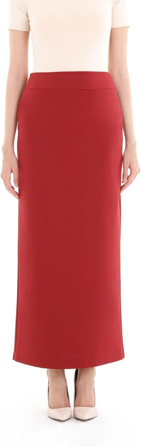 G-Line Women's Elegant Maxi Pencil Skirts, Plus Size, High Waist, Slitted, Ankle Length, Stretchy Long Dress Skirts for Women