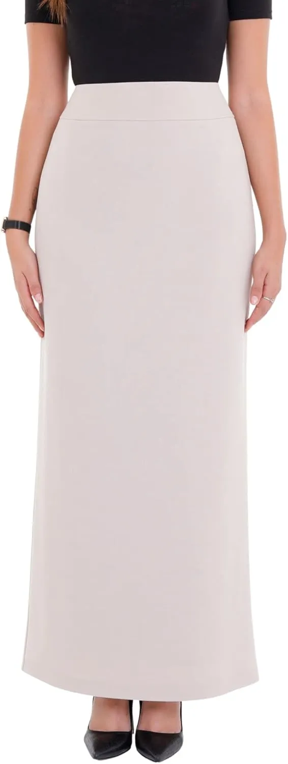 G-Line Women's Elegant Maxi Pencil Skirts, Plus Size, High Waist, Slitted, Ankle Length, Stretchy Long Dress Skirts for Women