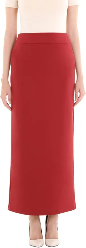 G-Line Women's Elegant Maxi Pencil Skirts, Plus Size, High Waist, Slitted, Ankle Length, Stretchy Long Dress Skirts for Women