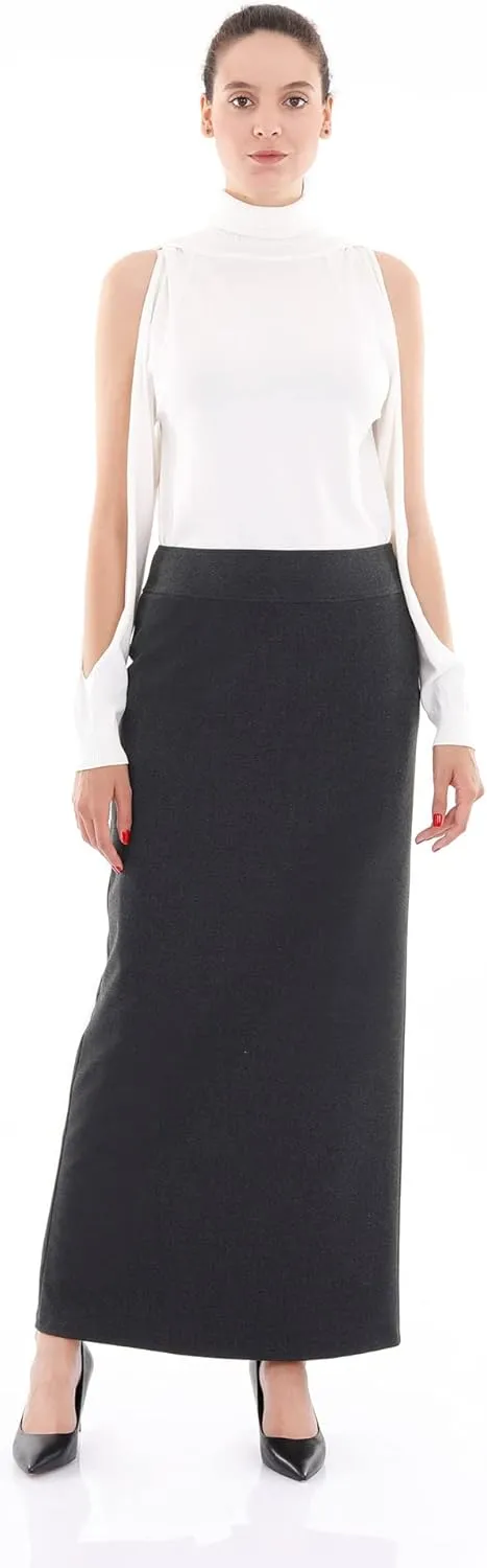 G-Line Women's Elegant Maxi Pencil Skirts, Plus Size, High Waist, Slitted, Ankle Length, Stretchy Long Dress Skirts for Women