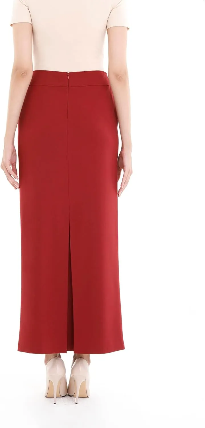 G-Line Women's Elegant Maxi Pencil Skirts, Plus Size, High Waist, Slitted, Ankle Length, Stretchy Long Dress Skirts for Women